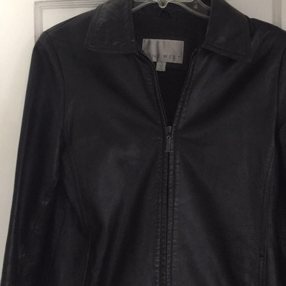 Black leather coat